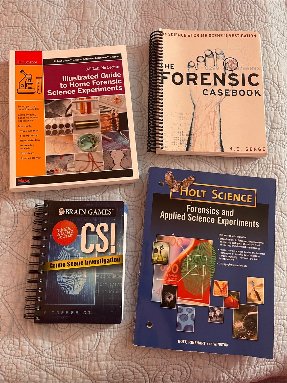 4 New Forensic Science books homeschool / study - Activities, labs, puzzles